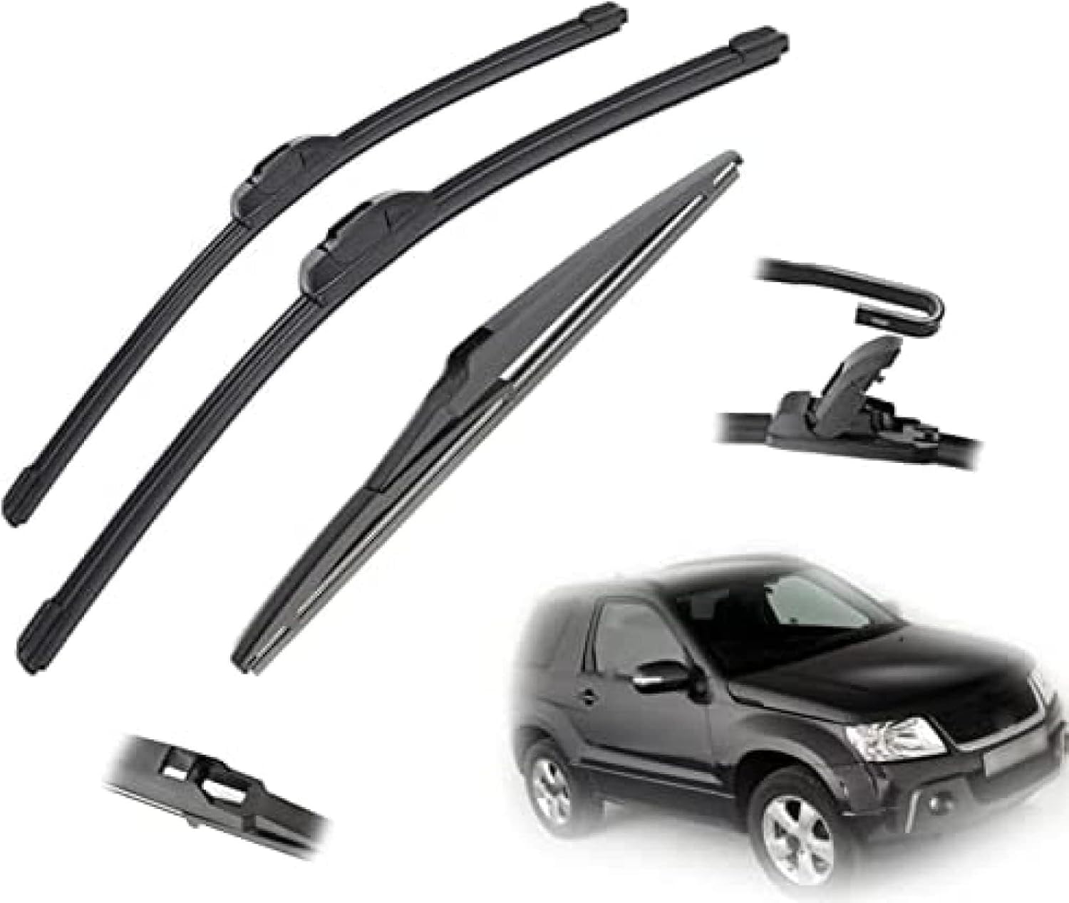 ANYANH Car Windscreen Wipers for Vitara MK3 2006 2007 2008 2009 2010 2011 2012 2013 2014 2015, All-Weather Performance Front Rear Wiper Blades Set Wipers Replacement Kit