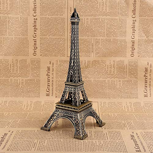 Nikou Eiffel Tower Architectural Model, Bronze Tone Paris Eiffel Tower Figurine Statue Vintage Alloy Model Decor (25cm) - Image 2