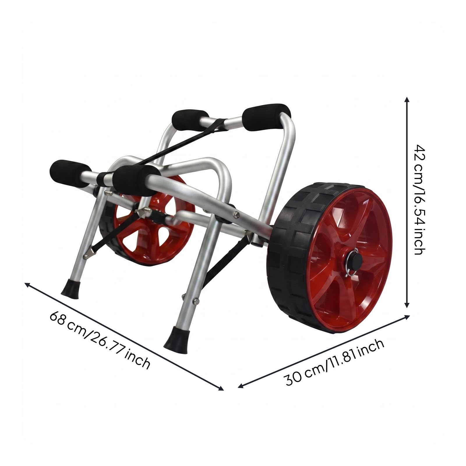 Carrito para Kayak Carro Trolley Plegable de Transporte con Ruedas para Barco y Tabla Soporte Central y Toques, Carro Plegable