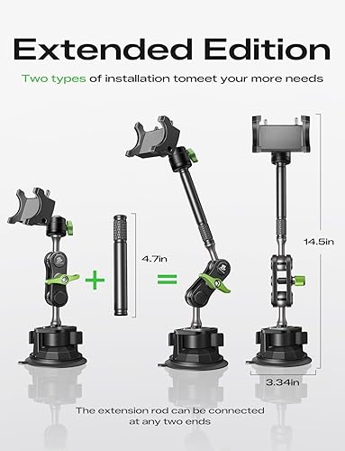 Miniatura 8 de MAGIC JOHN Soporte para teléfono de coche, soportes ultraduraderos de metal para tu coche, soporte para teléfono celular de coche de rotación 360°
