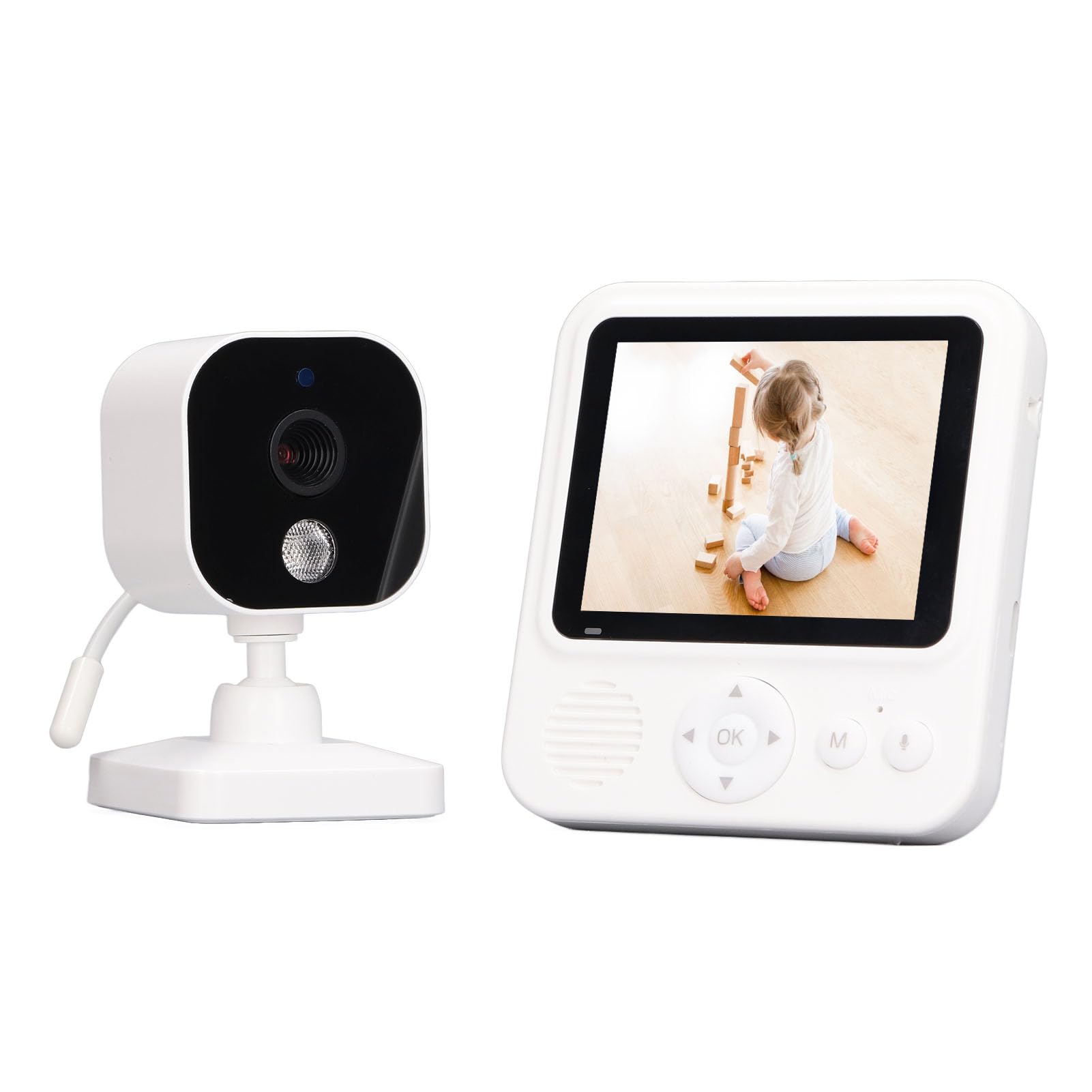 Airshi Moniteur pour bébé télécommandé Multifonctionnel 100-240 V Détection des Pleurs Moniteur d'appel Bidirectionnel de 2,8 Pouces Transmission sans Fil pour Chambre de Personnes âgées