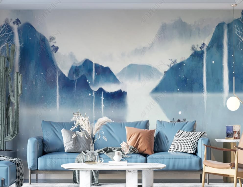 Papier Peint Intissé Bleu Reflet | Poster Géant Haute Qualité