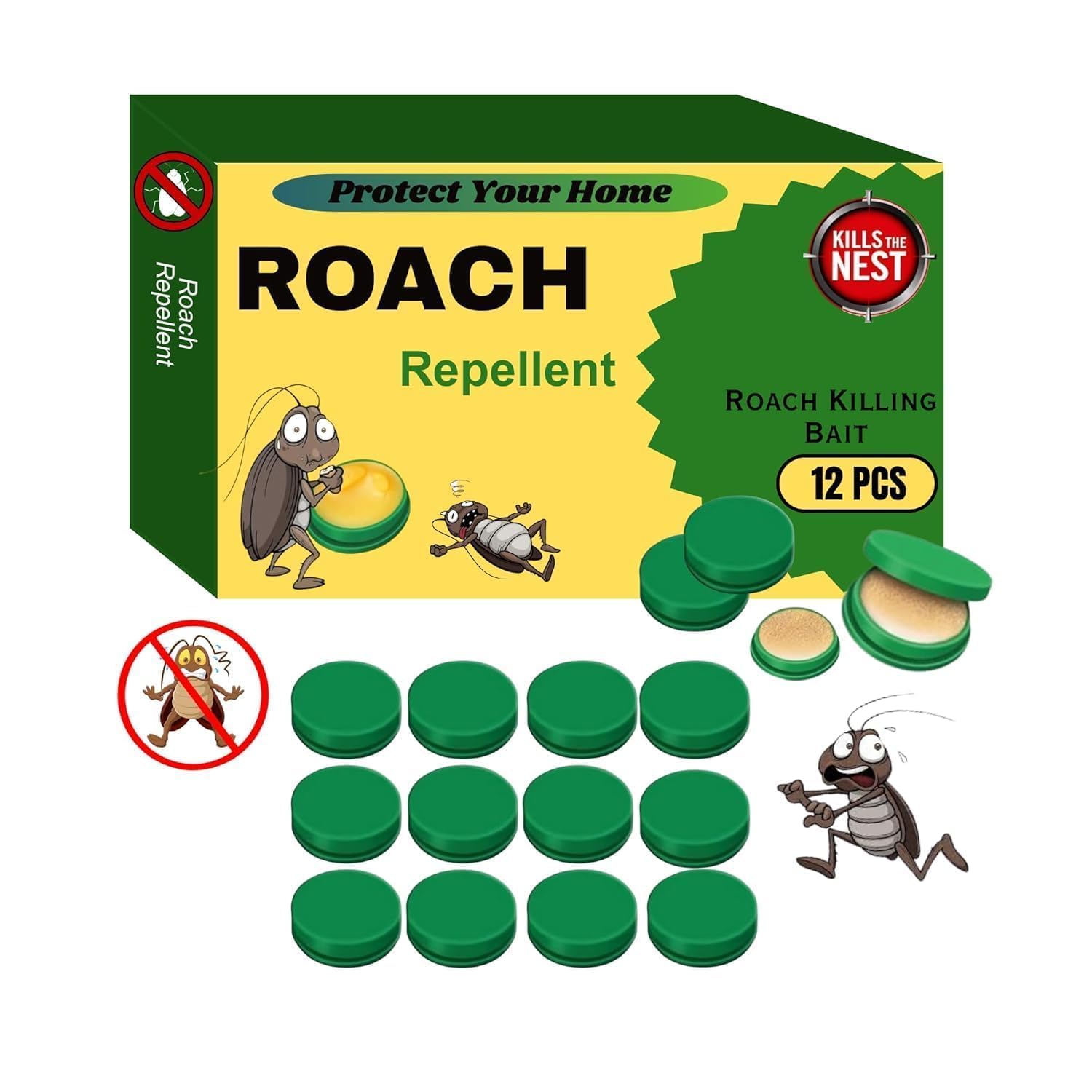 Cockroach Killer Bait for Home Strong | Cockroach Killer Gel for Kitchens Bathrooms Cabinets | for Indoor or Outdoor | Absorbent Sweat Pads Cotton Anti Allergic (12, Multicolor)-picture-17