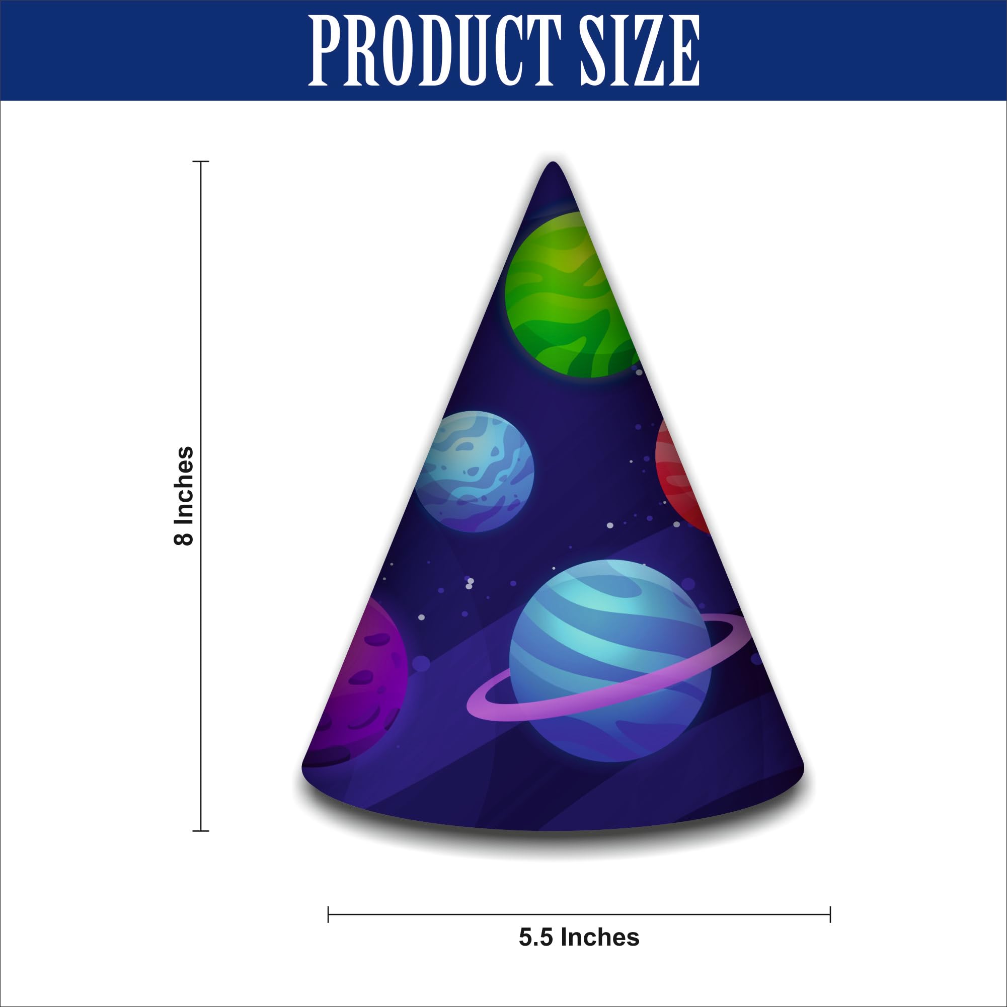 Party Baazaar Space Theme Birthday Hats | Party Supplies for Kids | Space Adventure Themed Caps for Boys & Girls (Pack of 10) 3