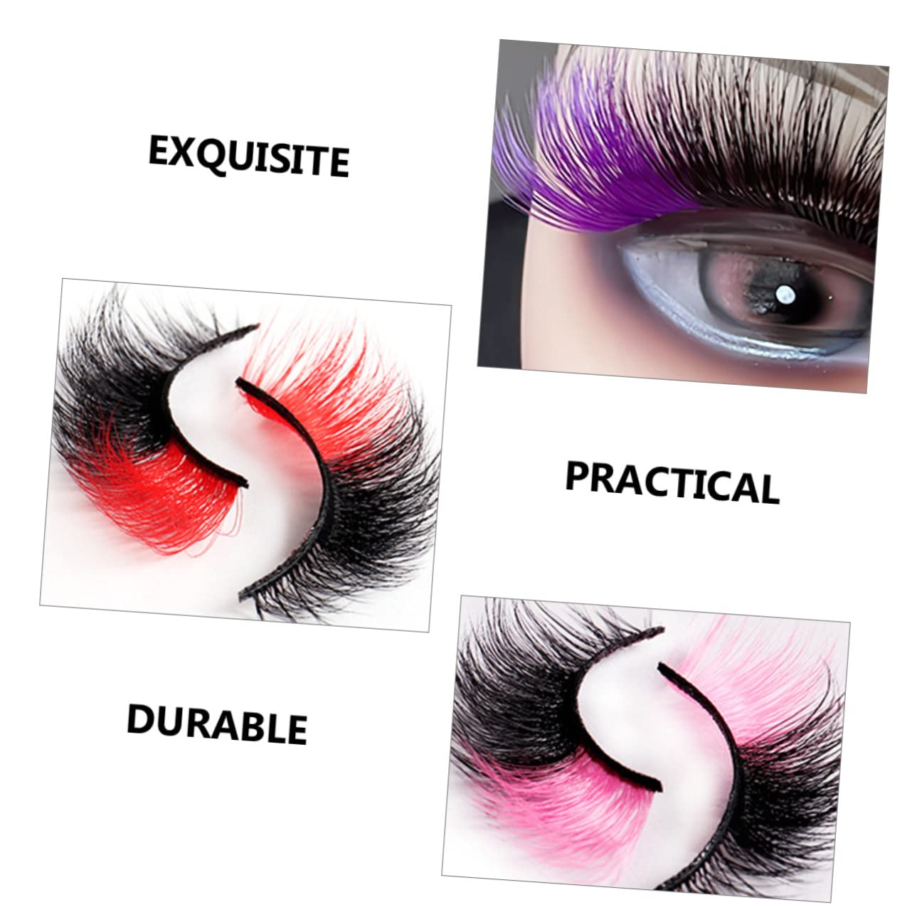 POPETPOP 36paia Colored Lashes Finte Ciglia Coloratper Cosplay Facili Da Usare Effetto Volume Per Look Notturni e Occasioni Speciali