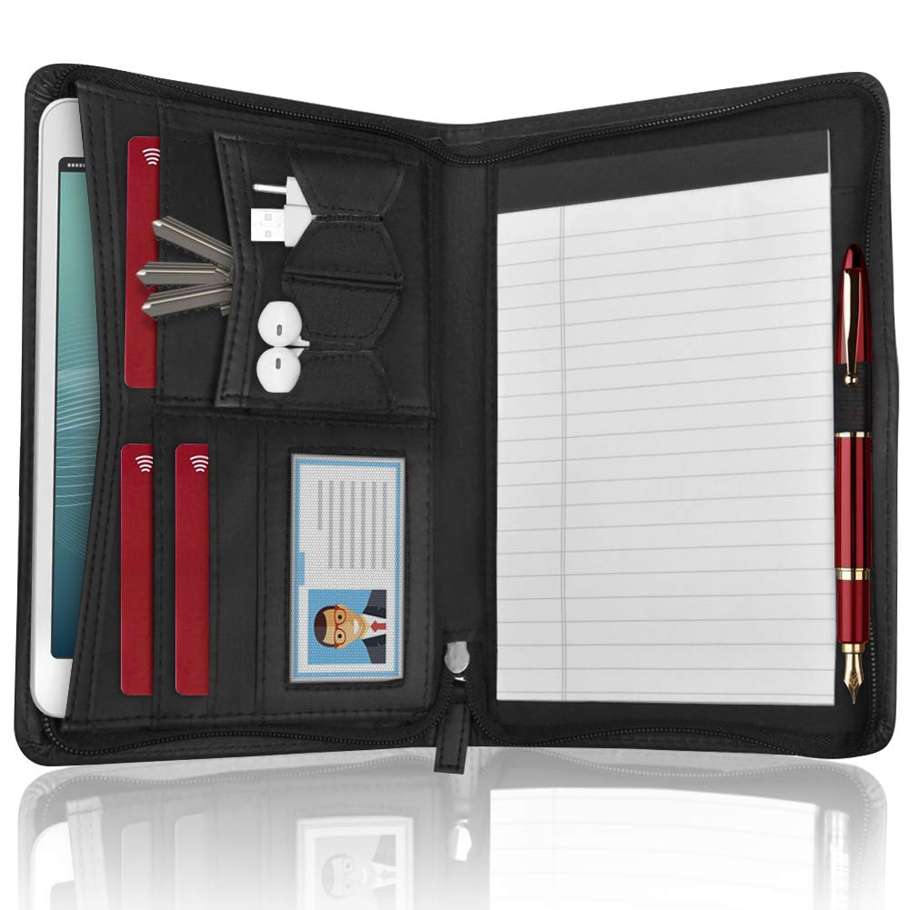 Buy DAKX Padfolio/Portfolio, PU Leather Zippered Padfolio Portfolio