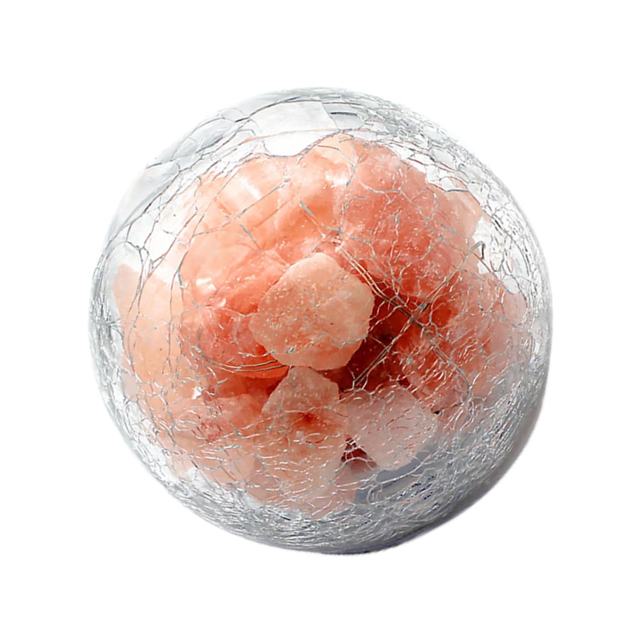 BESTonZON Lámpara De Sal De Cristal Luz De Bola De Cristal Crepitante Mini Lámpara De Led Pilas Lampara De Sal a Bateria Lámpara De Sal Natural Himalaya Ronda Niño Lámpara De Cocina Vidrio