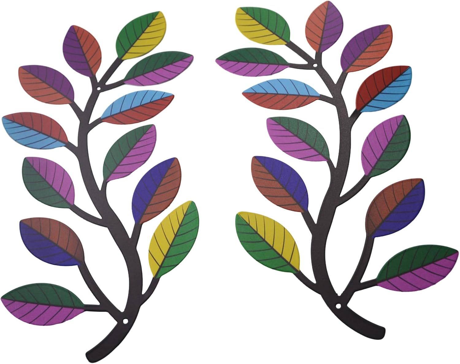 2 Pieces Metal Wall Decor, Metal Tree Leaf Wall Decor Vine