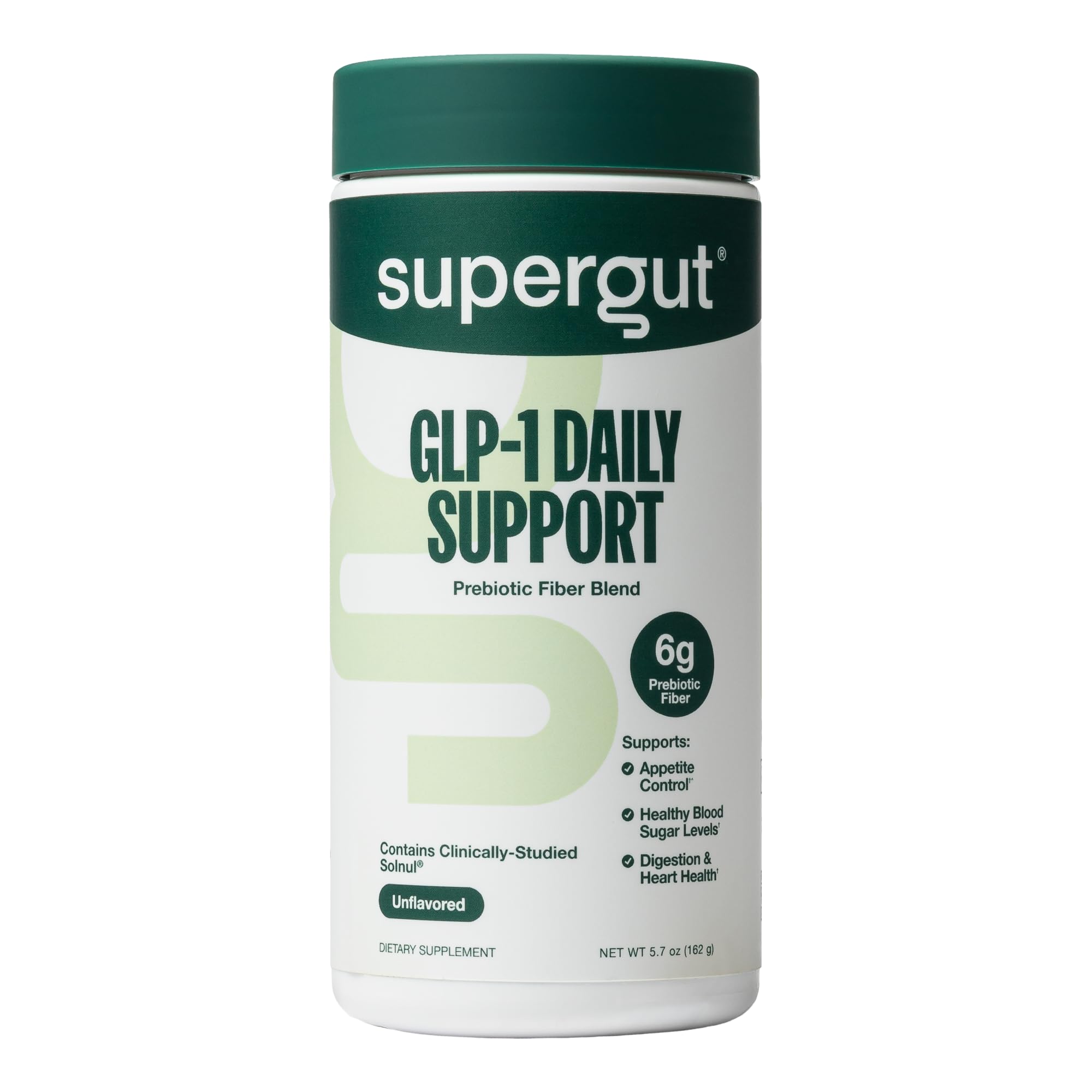 Supergut GLP1 Daily Support - High Fiber GLP-1 Supplement Powder for Women & Men - Sugar-Free Drink Mix for Gut Health (20 Servings)