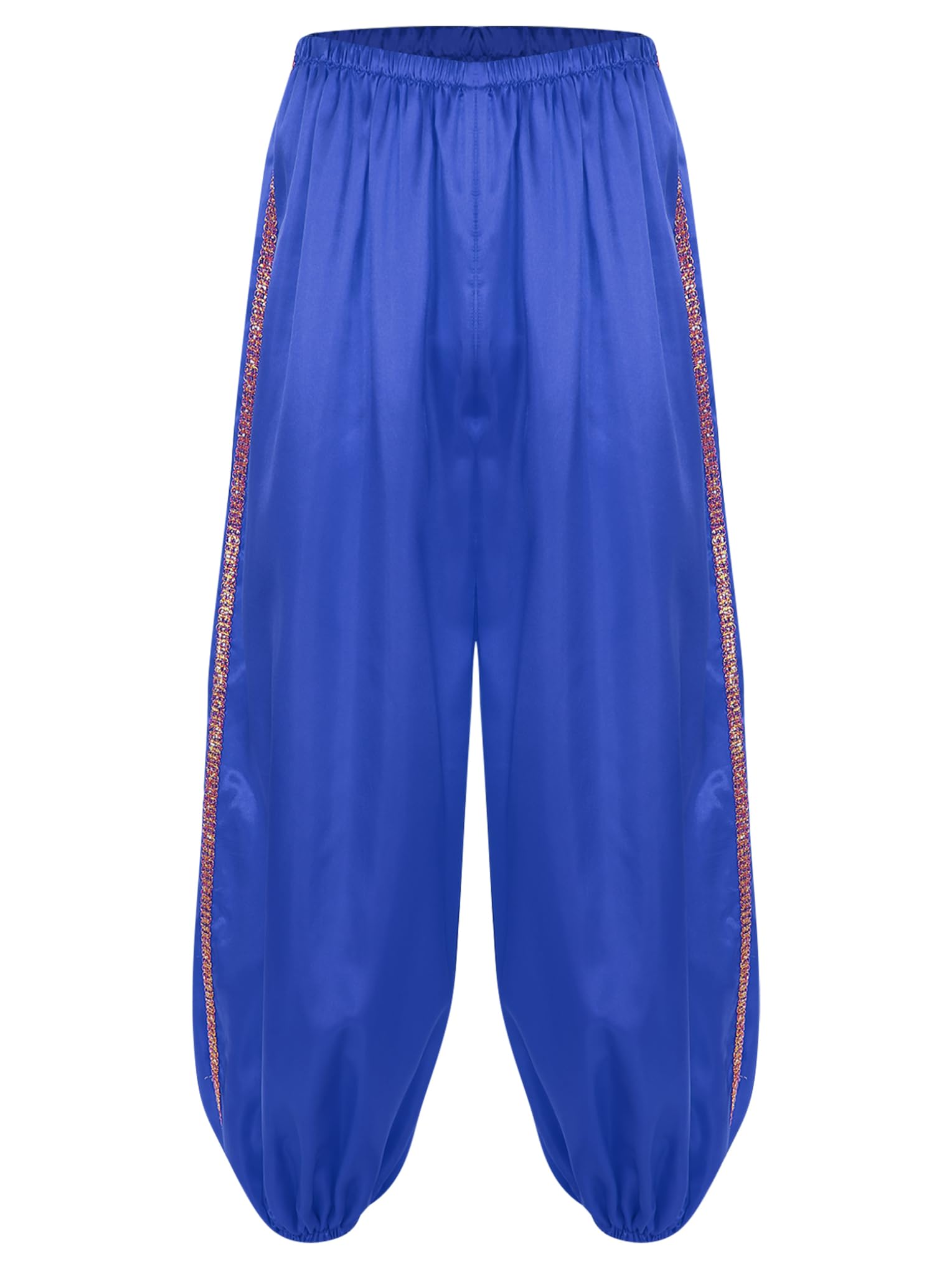 Pantalones de Baile para Hombres Pantalones Bombachos de Halloween Disfraz Príncipe Árabe Fiesta S-4XL