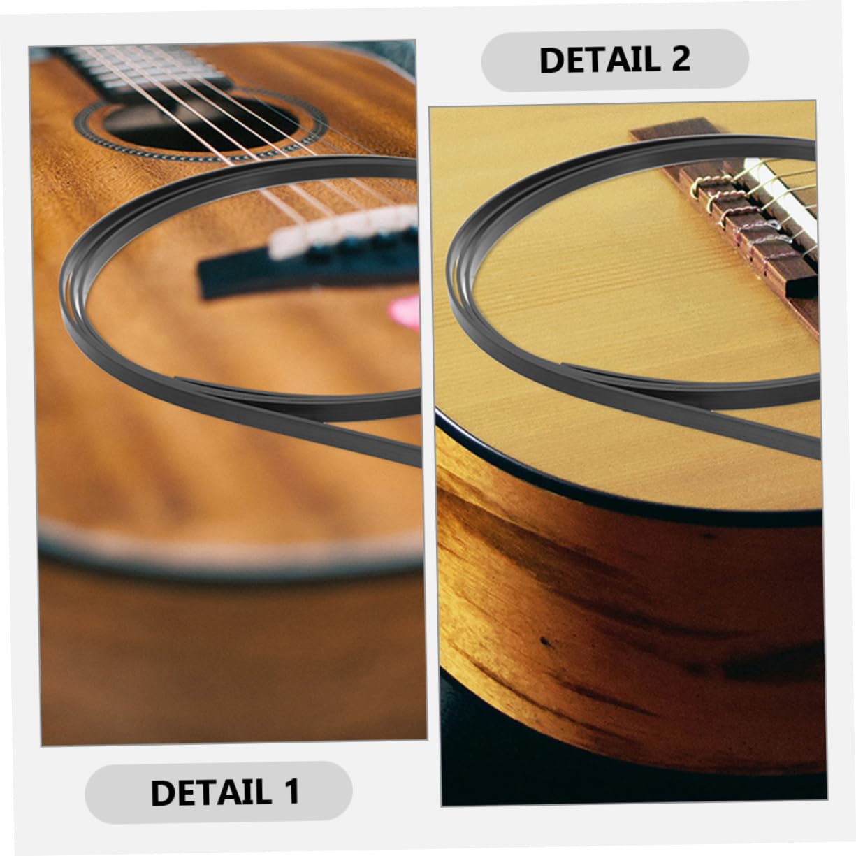 FAVOMOTO Guitar Binding Purfling Strips 20pcs Edge Strip Decorative Black Plastic