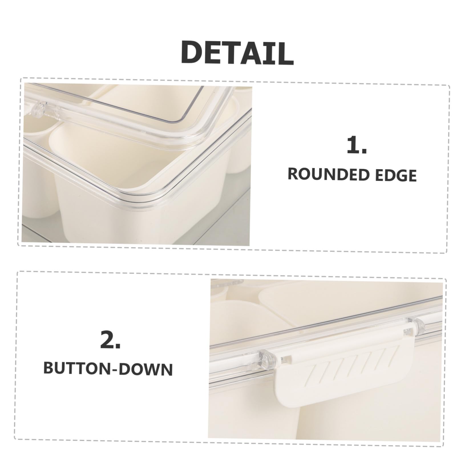 Caja de Comida Compartimentos de 8 Secciones y Tapa, Blanco | Plástico, Capacidad de 3850ml, Uso en Mesa de Comedor y Obsequio de Inauguración