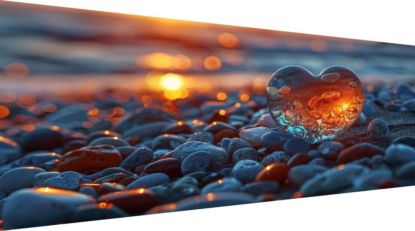 XXL diamentowy obraz zmierzch 90 x 180 cm, kamień plażowy malowanie diamentowe dla dorosłych 5D pełny zestaw, początkujący haft diamentowy, ścieg krzyżykowy aktywność ręczna relaks, dekoracja ścienna