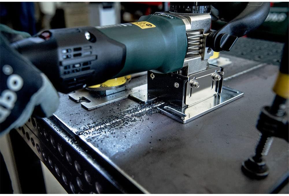 Metabo Variable Speed Weld Shaver, 8,000-12,600 RPM, 14.5 AMP w/Non-Lock Paddle, 50cm Magnetic Guide Rail, PFM 17, Green