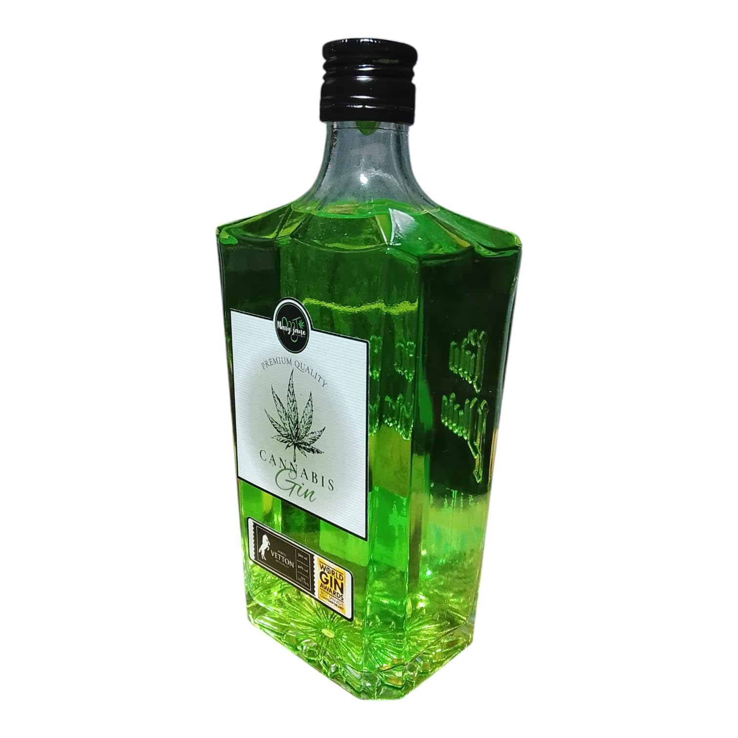Ginebra Artesanal Cannabis MaryJane Extra Dry – 5 Destilaciones Premium – Botánica Exclusiva con Aromas Herbales – Gin Gourmet Producida en Extremadura – Sin Gluten – Botella 70 cl