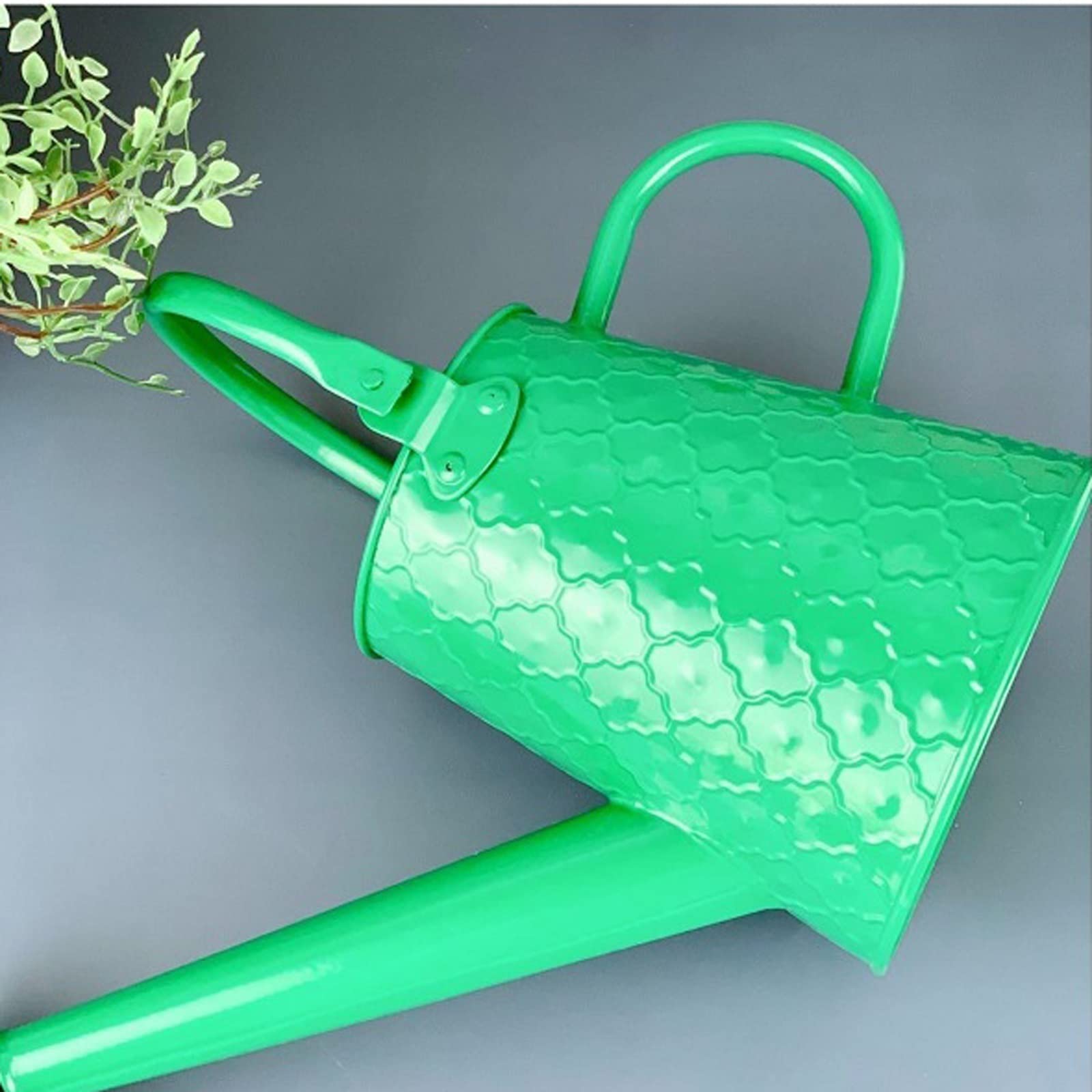 Sprinklerflasche Gießkanne aus Metall, 1,6 l, Gießkanne im modernen Stil mit Griff und Rosehead Water The Flowers Gießkanne Grün, Gelb Gießkanne(Geel)