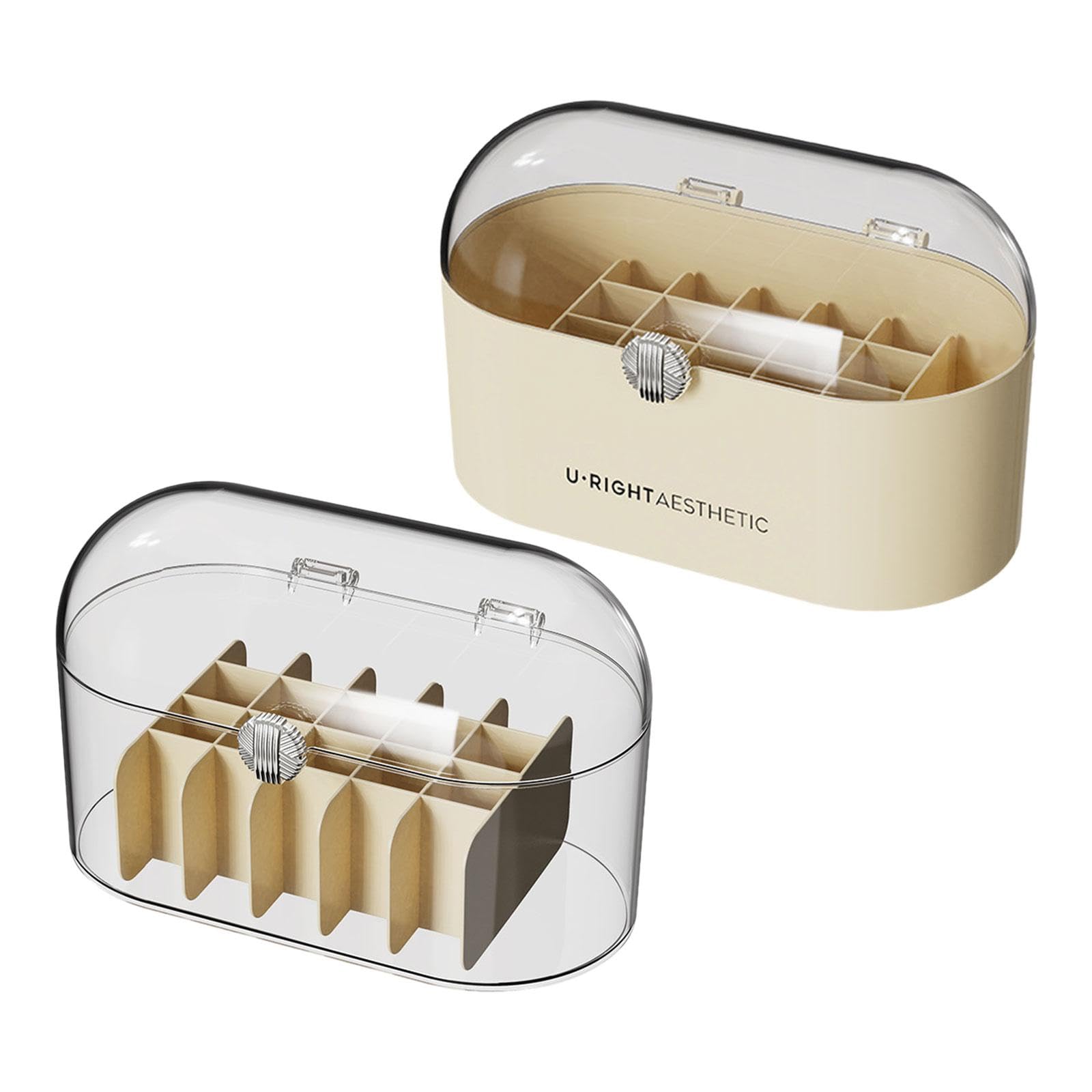 CALANDIS™ Lipstick Organizer Storage Case Multiuse Makeup Storage Organizer Countertop Beige | Storage Boxes | Home Organization | Household Supplies & Cleaning 2