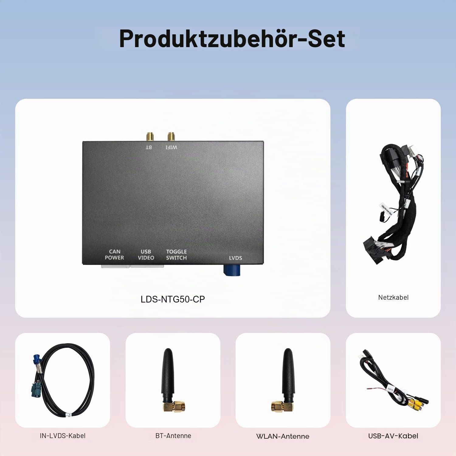 Wireless CarPlay Nachrüst-Kit für Mercedes Benz NTG 5.0/5.1 Android Auto | A/CLA/GLA/B/C/E/G/SL Klasse (2014–2019), Plug-&-Play Decoder, kompatibel mit Android Auto, Mirror Link & OEM-Kameras