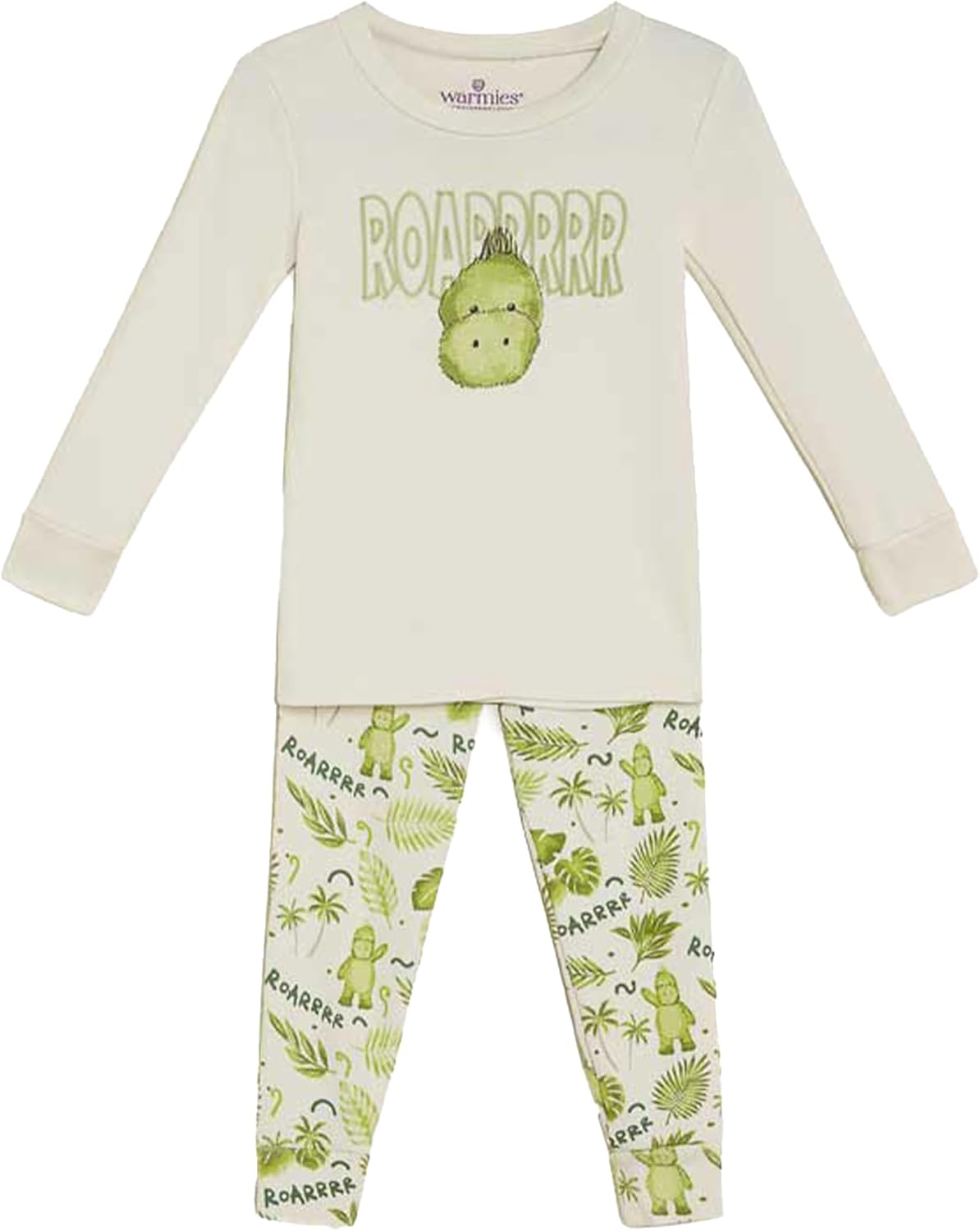 warmies Unisex Pajamas for Toddler Boys & Girls - 100% Cotton Fabric Children Sleepwear - Dinosaur Animal Print Pattern