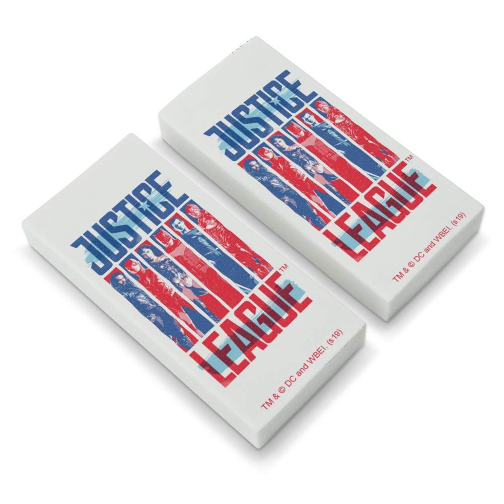 Justice League Red, White and Blue Eraser Set of 2