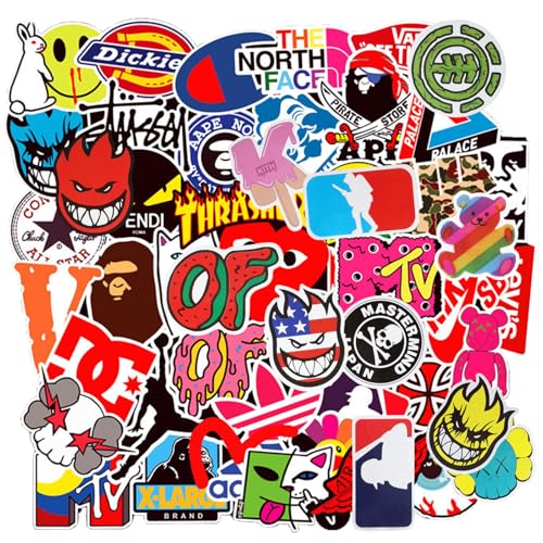 Cool Brand Stickers - 101 Pack for Skateboard Laptop Bicycle Helmet Random Stickers