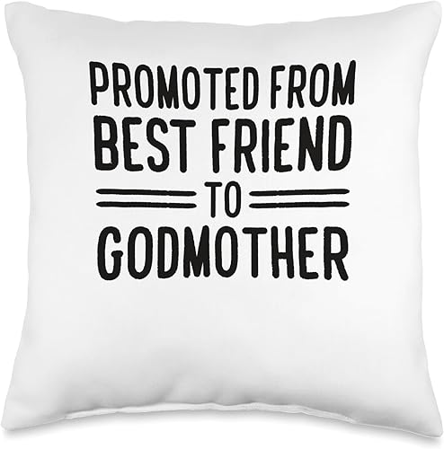Cojín promocionado de Best Friend to Godmother de 16 x 16 pulgadas, multicolor