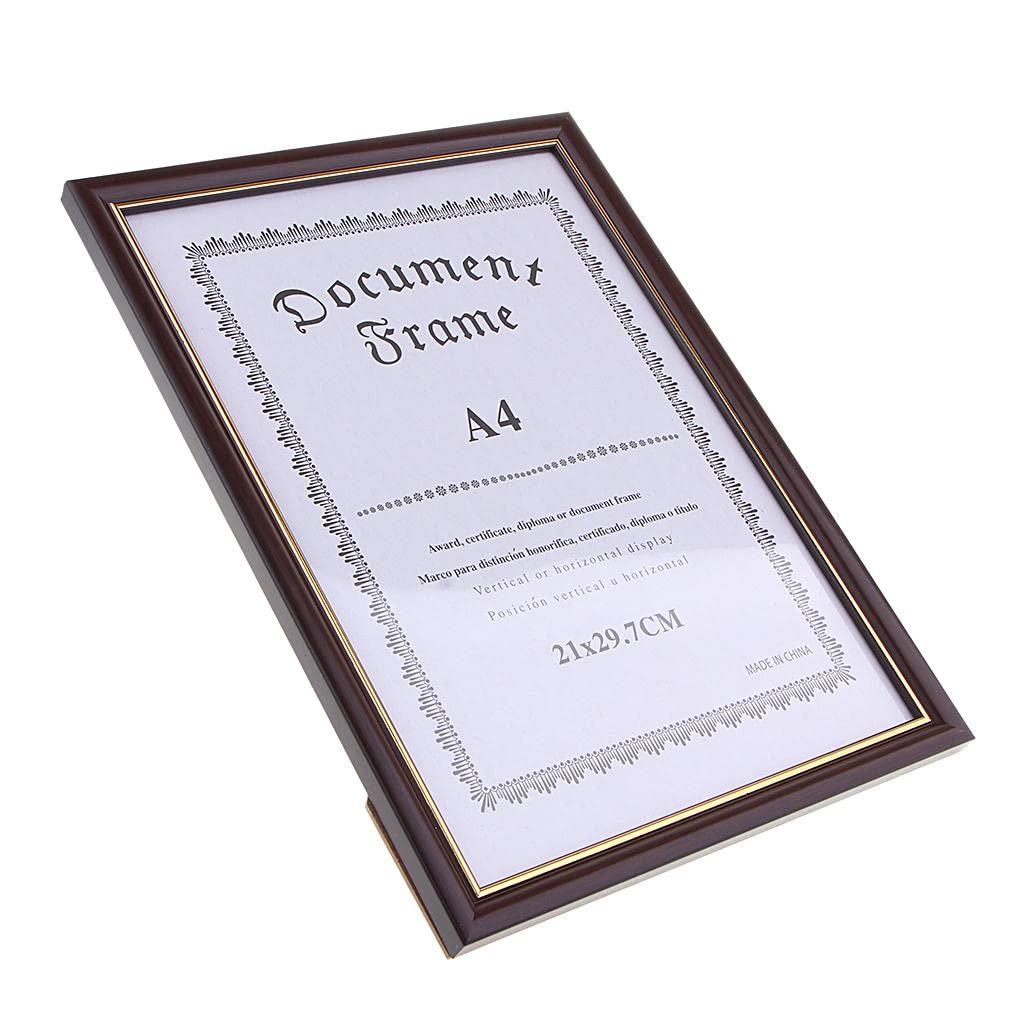 barenx Drewniana rama dwutrybowa ¨uchwyt na biurko lub ścianę - rozmiar A4 - zdjęcie/dokumenty/dzieło artystyczne/ramka dyplomowa ¨CHome/ramki ekspozycyjne do biura - brązowa
