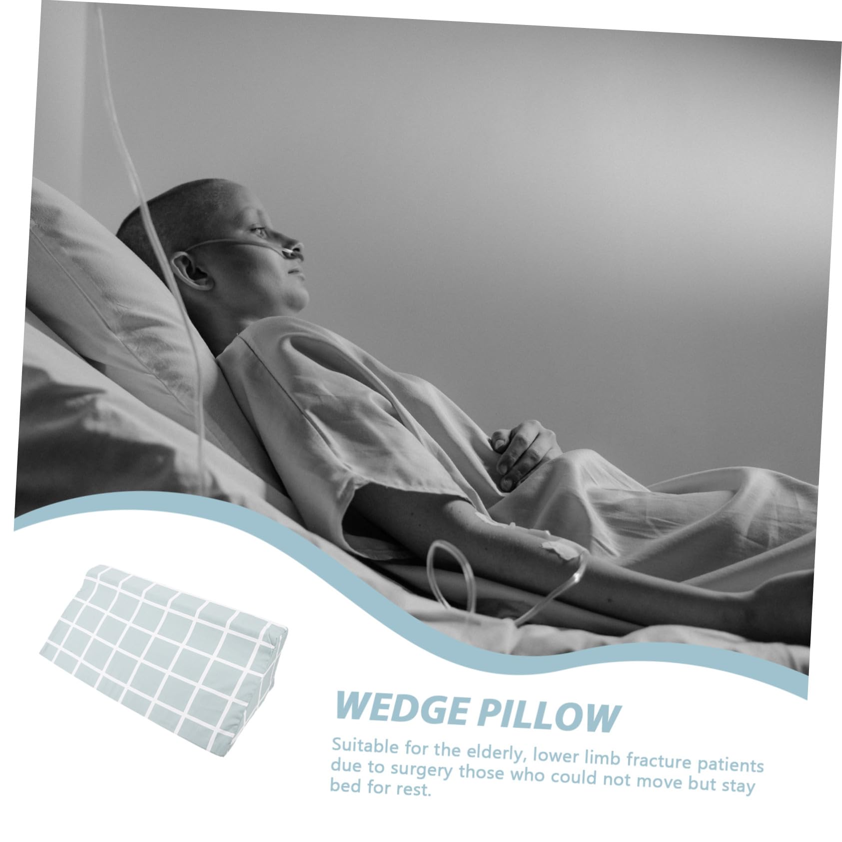 Almohadilla de Cuña para Paciente Espuma de Alta Densidad, Soporte Corporal Multifuncional para Dormir en Casa, Cojín Ergonómico para Ancianos y Pacientes