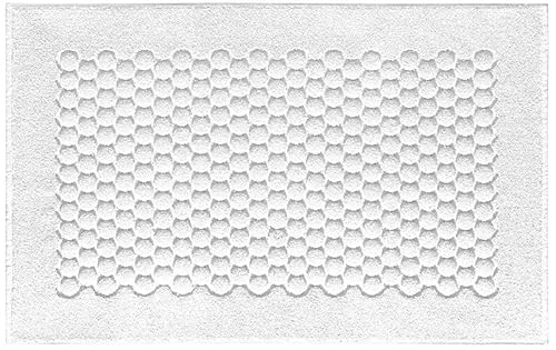 SpazioTessile Tappeto Bagno Scendi Doccia Spugna cm 40x60-60x90-60x120 Cotone 5 Colori Pon Pon (Bianco, 40x60)