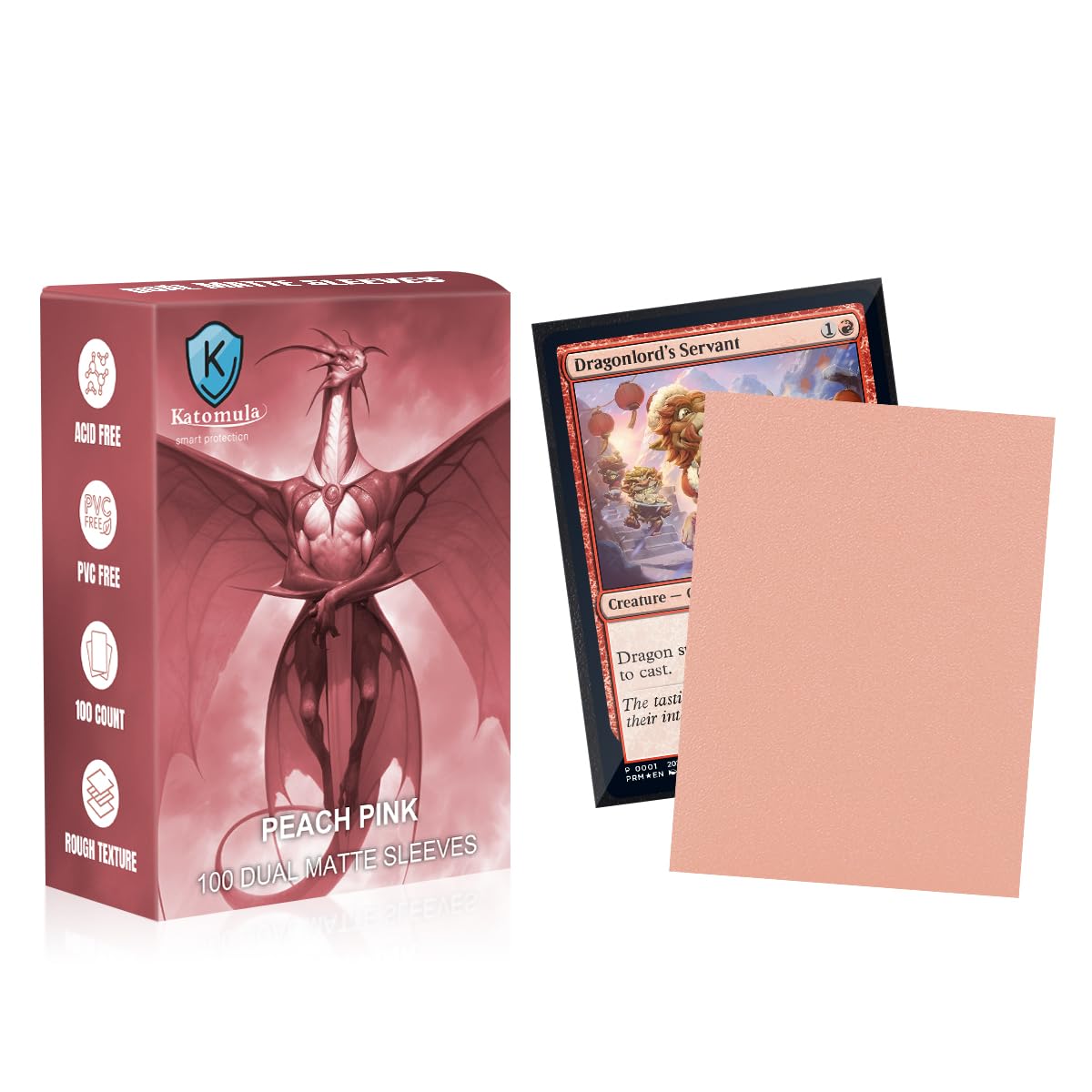 Peach Pink Dual Matte Card Sleeves, Katomula Card Sleeves for MTG, Standard Card Sleeve for MTG, PKM, Flesh & Blood
