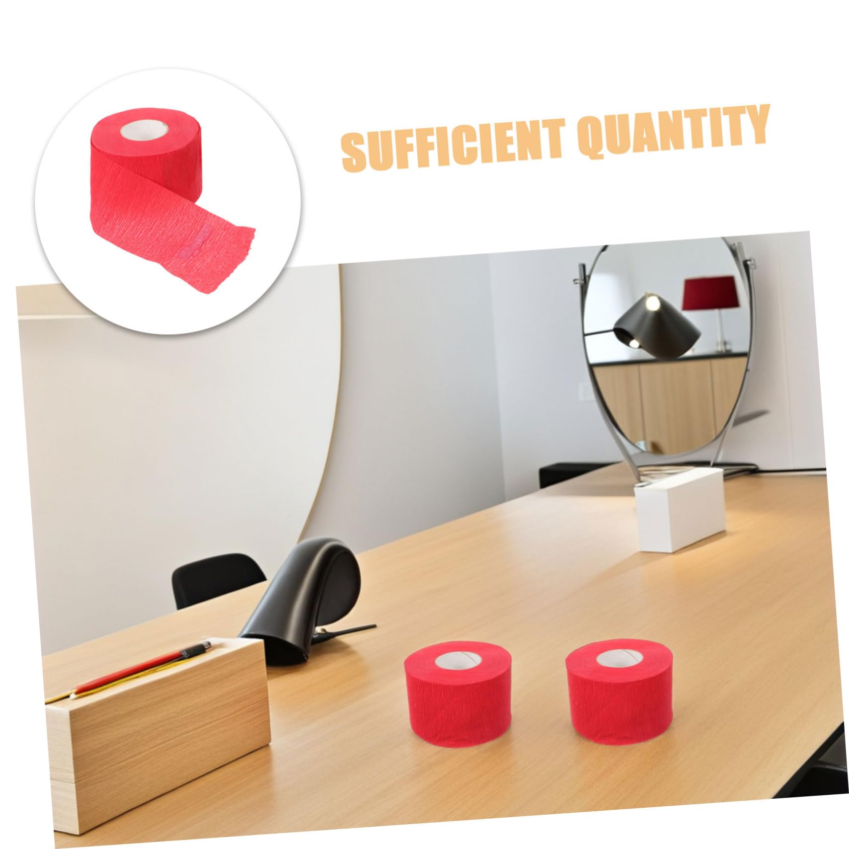 PACKOVE Banda para cuello de peluquería desechable de papel rojo, 10 unidades, cómoda y protectora para cortes en barbería profesional y casa