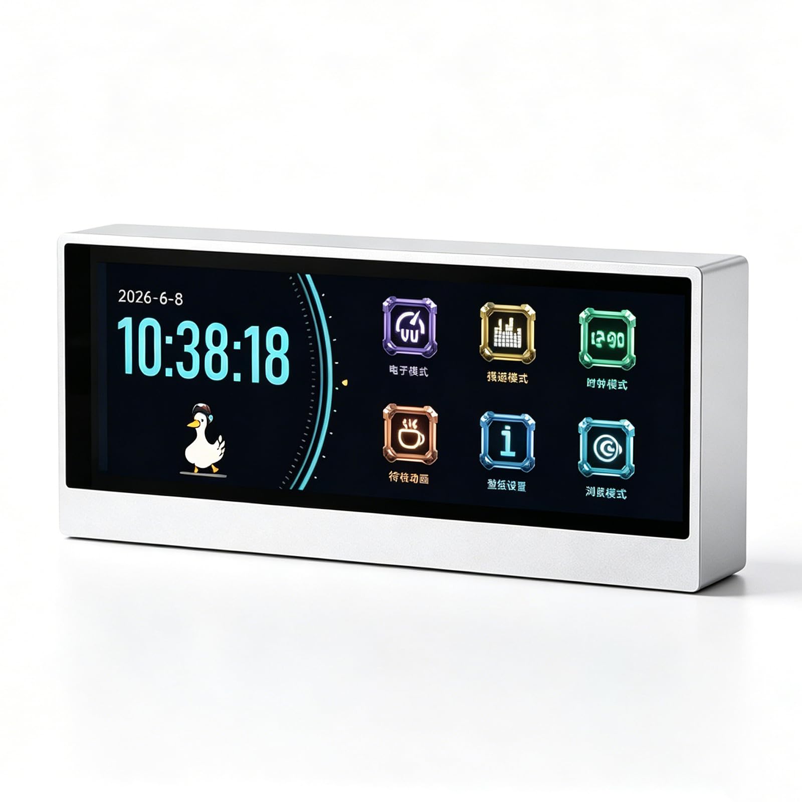 Analizador De Espectro De Audio con Pantalla Táctil, Medidor VU Digital Y Reloj De Escritorio Multimodo, Pantalla De 960 × 320 con Entrada Aux Y Mic para HiFi