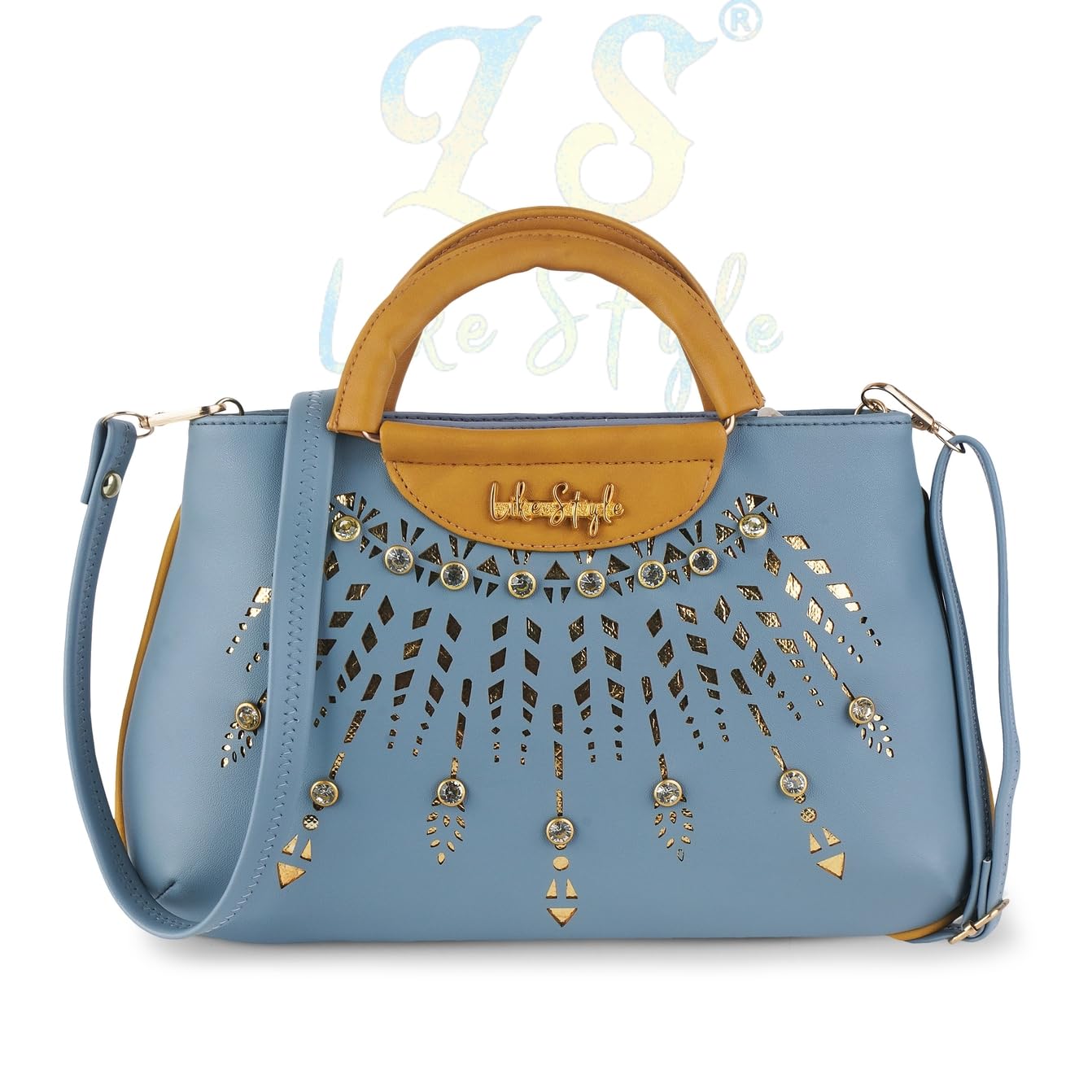 LIKE STYLE Womens Top Handle Bag with Detachable Strap Cutwork Sling Bag for Women (GREY) (B0CQGP5Y4B) Amazon Price History, Amazon Price Tracker