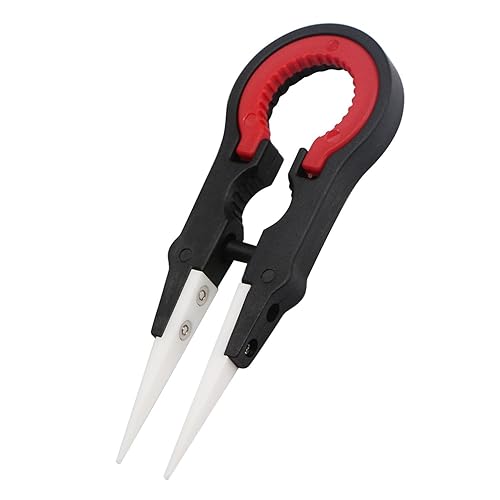 Miniatura 2 de DROK micro pinzas de precisión con punta de cerámica zirconio, resistentes al calor, pinzas antimagnéticas para ajustar y envolver bobinas