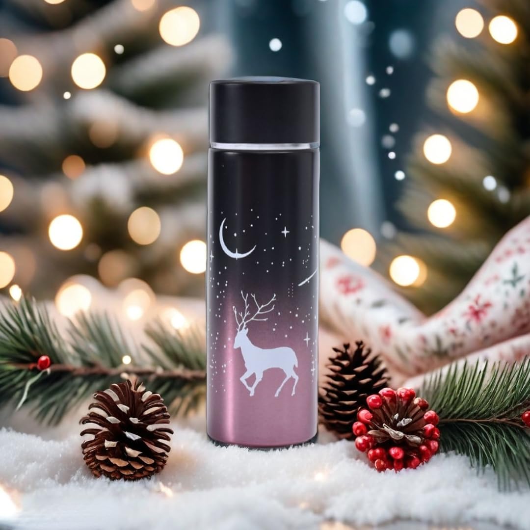 Mini Water Bottle, Stainless Steel Insulated Water Bottle,Small Coffee Bottle,Pocket Bottle, Coffee Bottle, keep hot and cold,Leak Proof,BPA Free5oz/150ml (Pink-Deer)