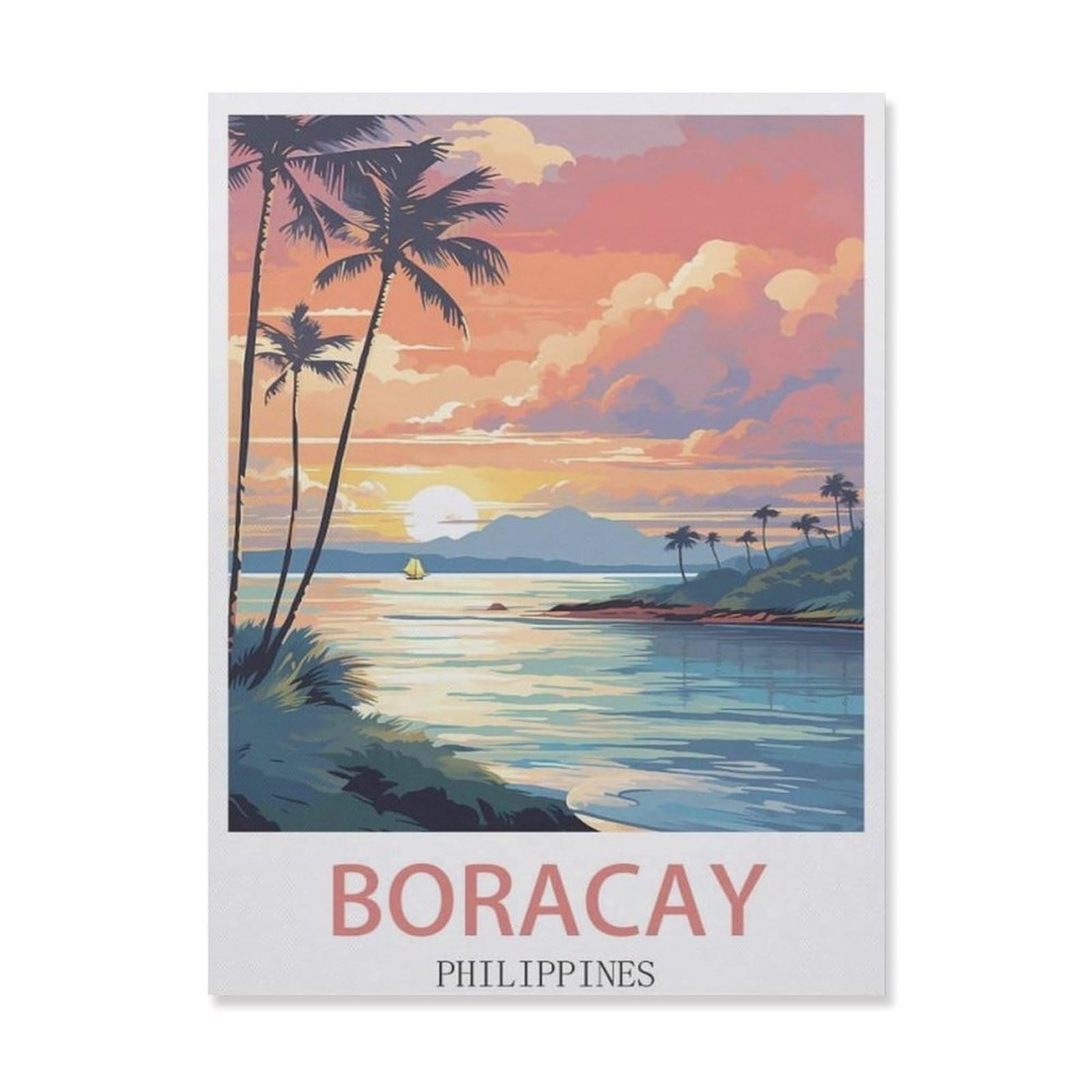 Tin Sign，Boracay Philippines，Father's Day Gift Home Pub Outdoor Funny Retro Vintage Garden Bar Wall Plaque Man Cave Memorabilia(20x30cm）8x12 inch-EG82