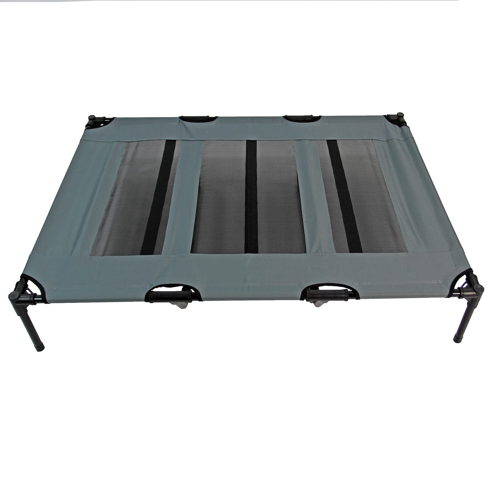 Easipet Elevated Dog Bed Grey Oxford 600D Mesh Pet Cot with Steel Frame,  Indoor Outdoor Use, XLarge 122 x 91 x 23cm