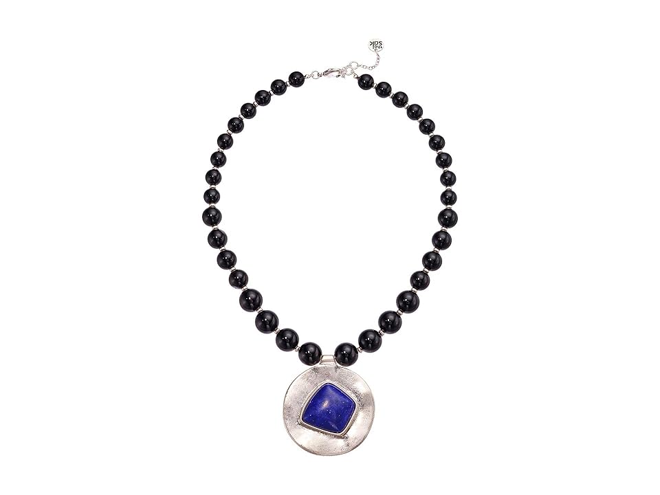 

The Sak Beaded Drama Pendant Necklace 18 (Black/Silver) Necklace