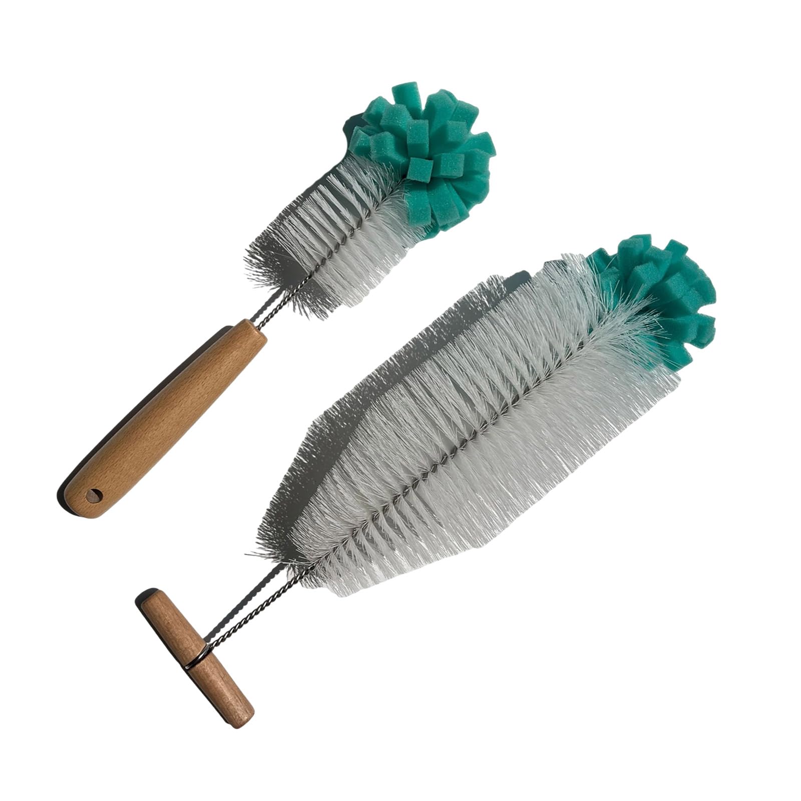 Carotoe Green Glass Bottle Cleaning Brush Long Handle Water Bottle Brush Kettles Cleaner With Sponge Head Cleaning Tool Enduring Baby Bottles