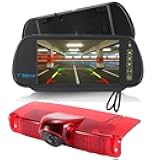 18mm Car Third Roof Top Mount Brake Lamp Light Rear View Reverse Parking Camera,Replacement for Chevrolet Express GMC Chevy Savana Exporer Vans Cargo Van 2003-2018 (with 7 inch Rear View Mirror)