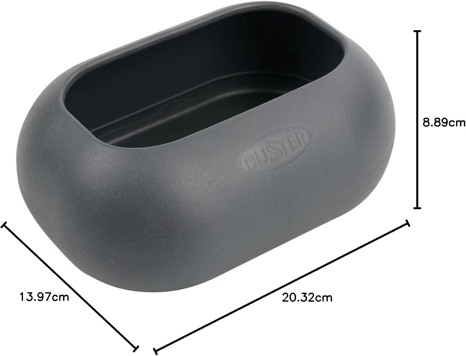 Buster IncrediBowl – 1 Liter /34 Oz., Dark Grey – Non-Tip, Long-Ear Friendly Food, No-Spill Bowl for Medium & Large Dogs – BPA-Free, Dishwasher Safe
