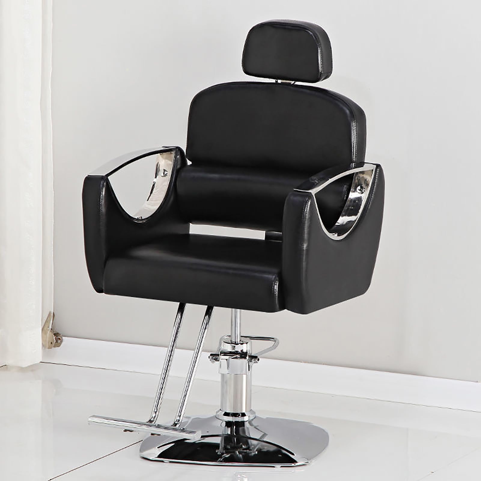 Genérico Sillón de peluquería hidráulico Profesional: sillón clásico de barbería, Altura Ajustable, diseño Giratorio, Cuero sintético, sillón reclinable para Belleza y Cortes de Pelo.