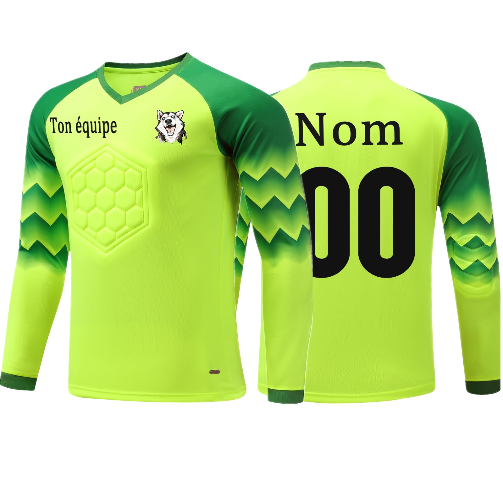 Gardien Foot Personnalisé Maillot de Gardien de But Enfant Homme Personnalisable avec Le Logo de l'équipe de Numéro de Nom