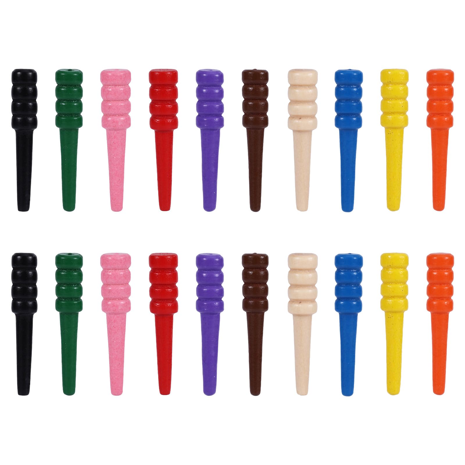 30pcs Wooden Cribbage Board Pegs Fit 1/8 Inch Holes, Long Personalized Unique Game Pins Replacement, Tapered Game Pins for Traditional Wood Crib Board Template Part Accessories (10 Colors)