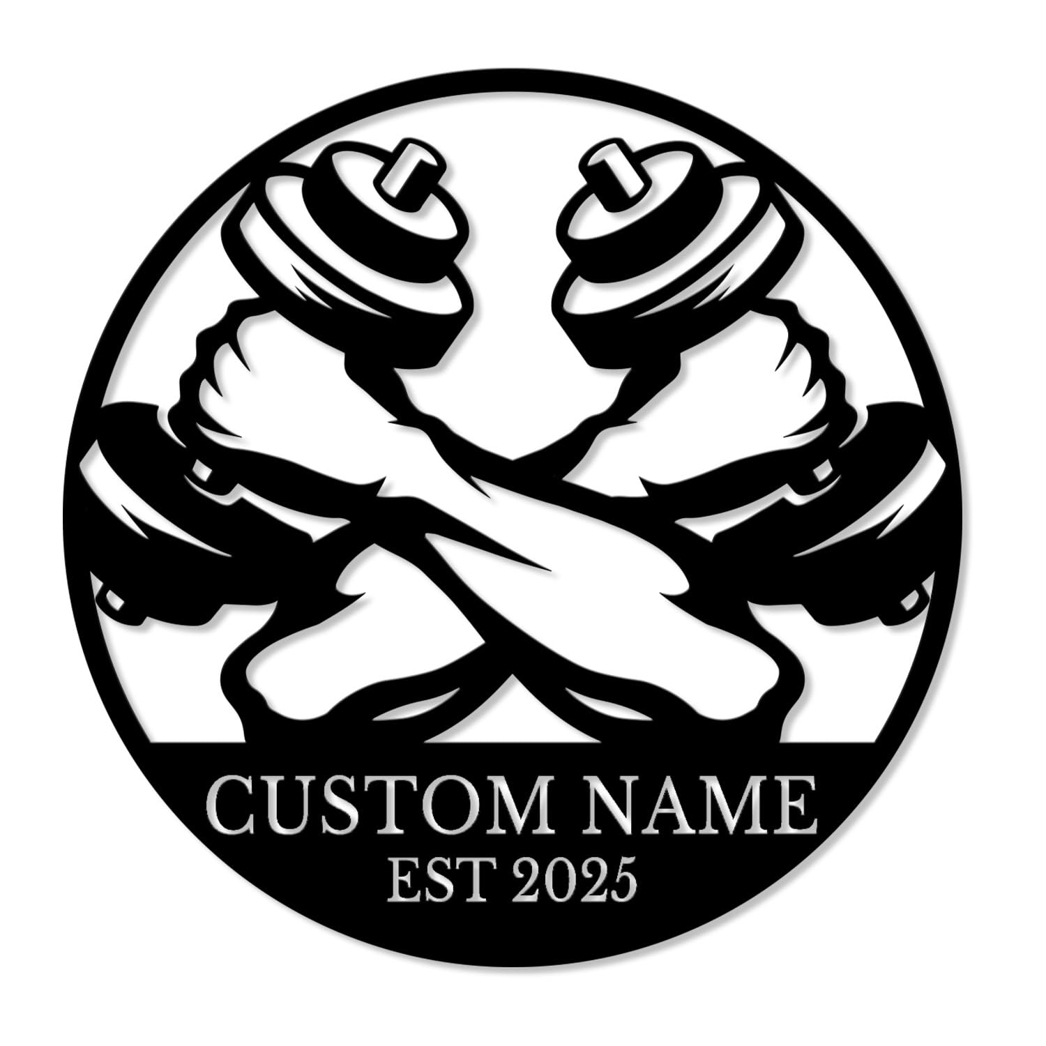 Custom Powerlifting Workout Metal Wall Art, Personalized Deadlift Barbell Name Sign,Home Decor Bodybuilding Gym Fitness Decoration (Style-1)