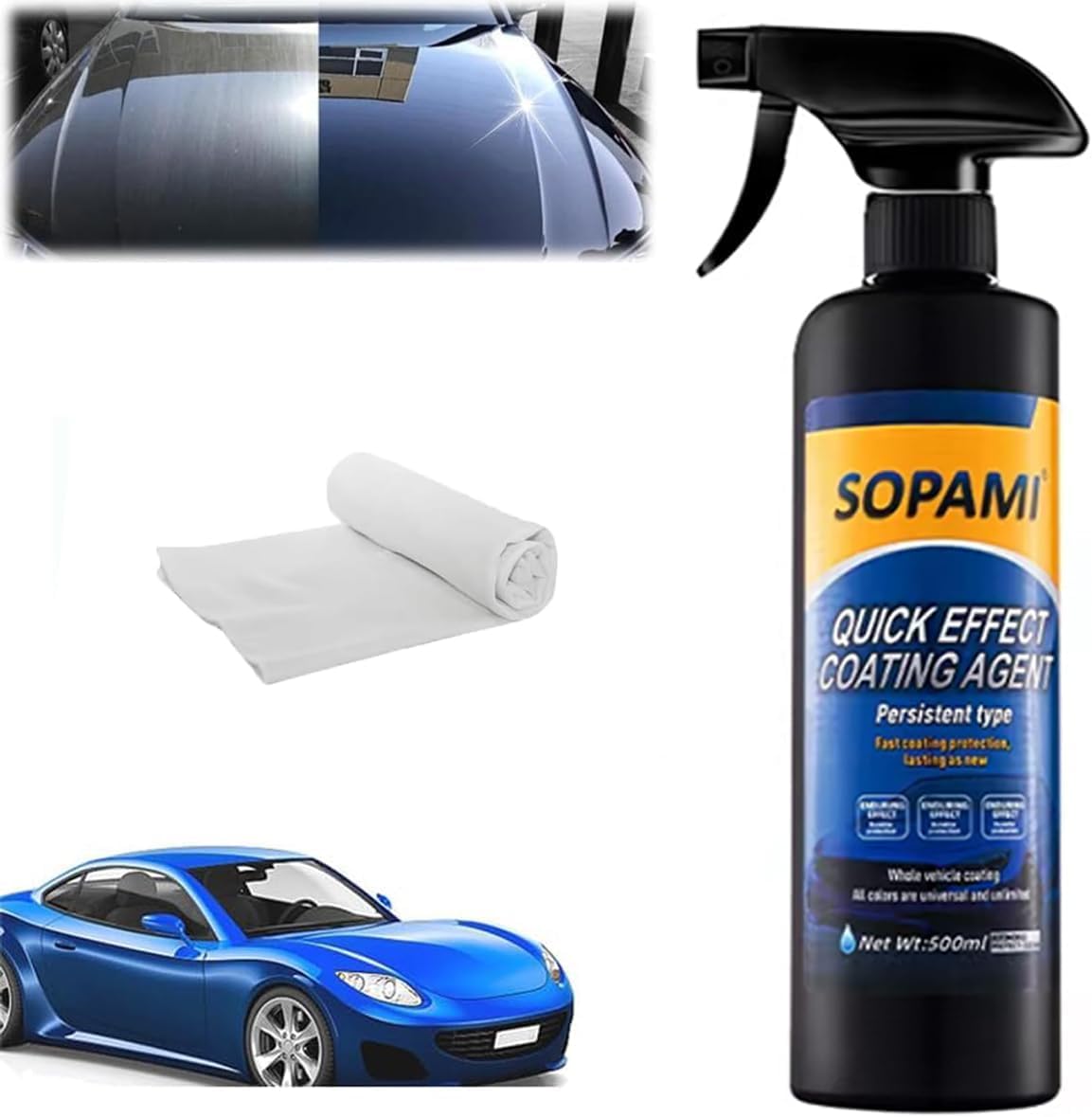 Quick Effect Car Coating Spray – 100ml | Long-Lasting Shine & Protection | Universal Color Sealant Pack of 1-image-34