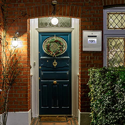 Relaxdays Brievenbus met verlichting, krantenvak, huisnummer, naamplaatje, zonne-energie, h x b x d: 33,5 x 30,5 x 10 cm… - Afbeelding 6