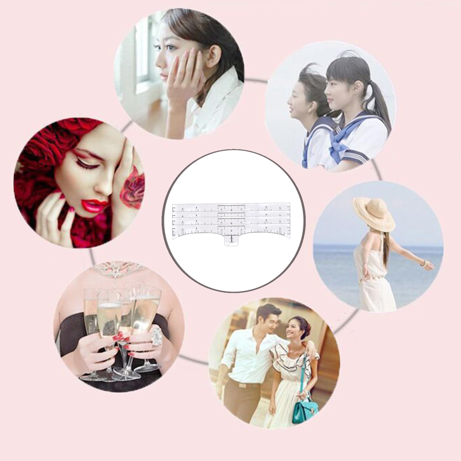 Reglas para Cejas 100 Unidades Translúcidas Plantillas Microblading Desechables