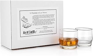 HISTORY COMPANY Las Vegas Copa Room Whiskey Rocks Glass – Nightclub-Inspired, 2-Piece Set (Gift Box Collection)