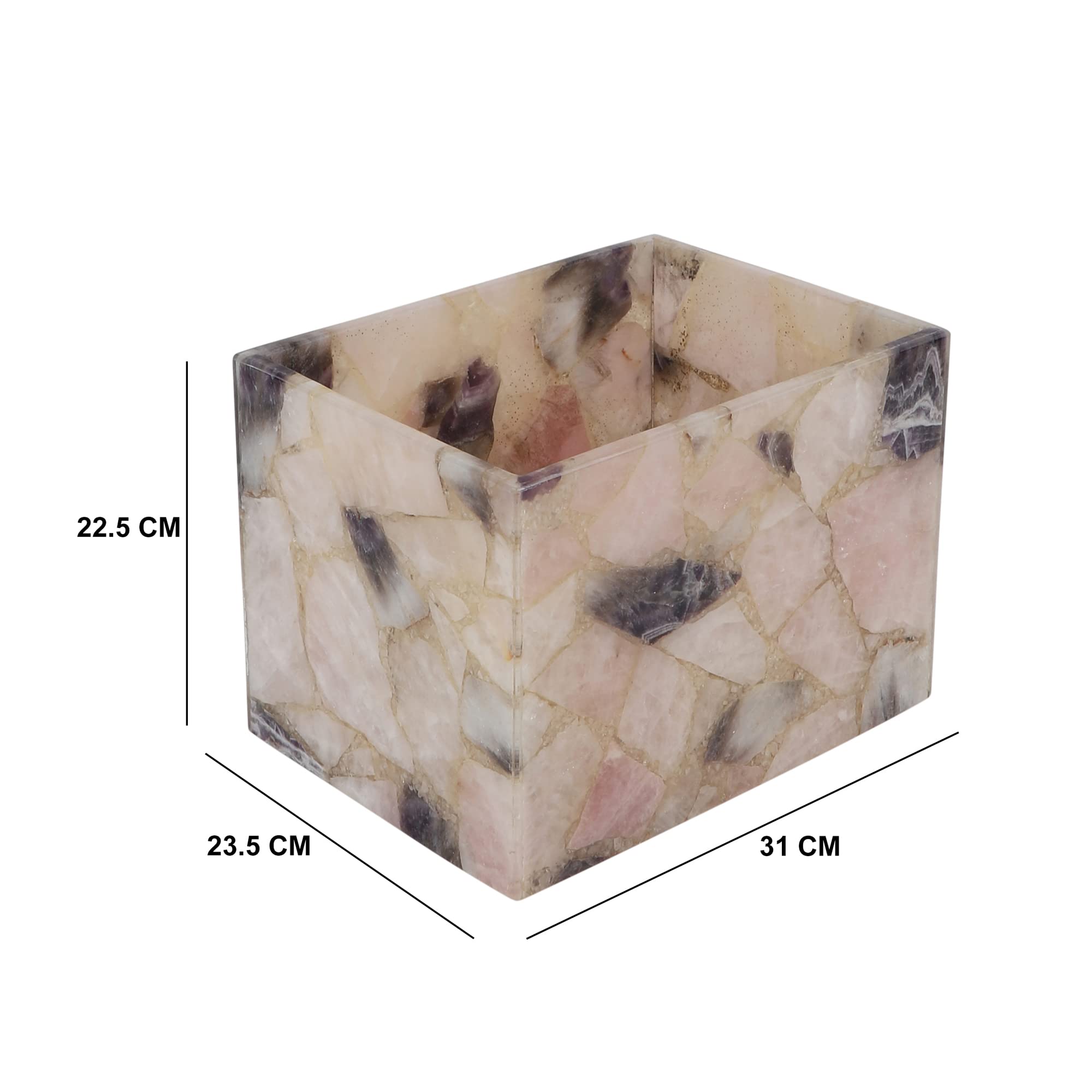 NikkisPride Rose Quartz & Amethyst Waste Basket 4